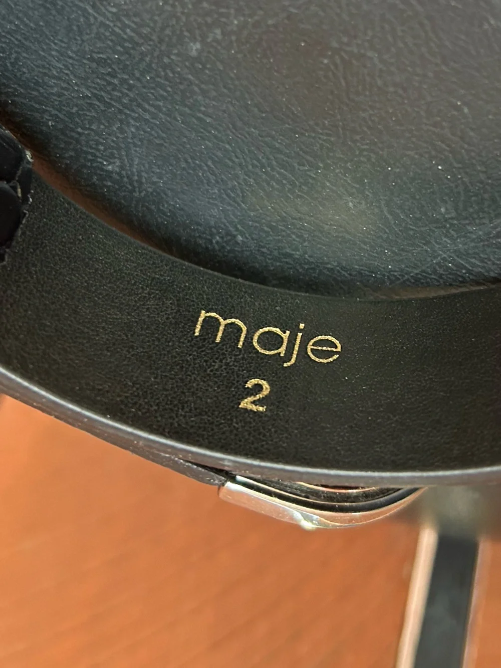 Maje Western two buckle size 2 NWT Ariona croc embossed  belt